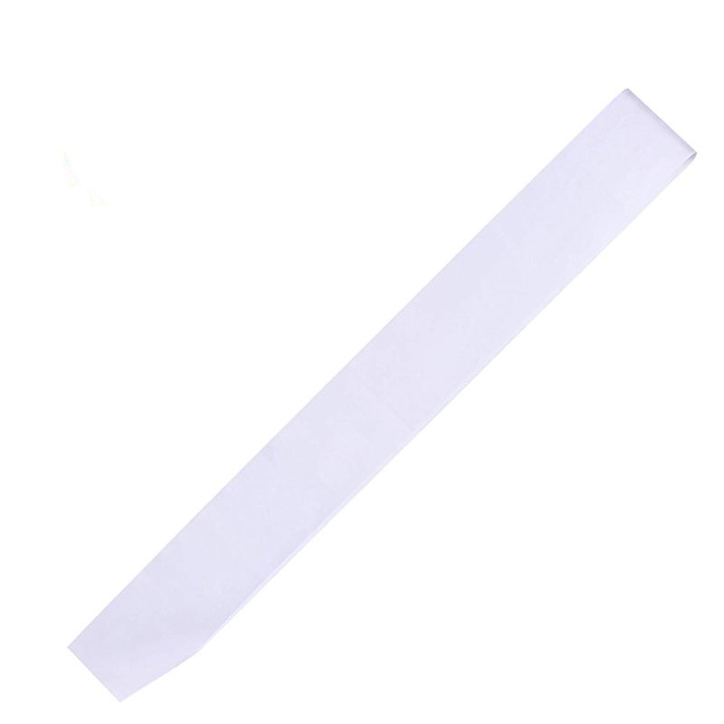 DJDZ 4 Pack White Blank (Plain) Satin Sash Party Accessory for Party Wedding Decorations and DIY - Design Your Own Sash (White) - Image 1